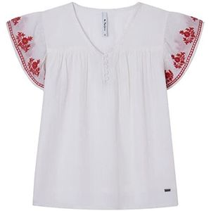 Pepe Jeans Gaulle Blouse voor meisjes, wit, 16 jaar, Wit.