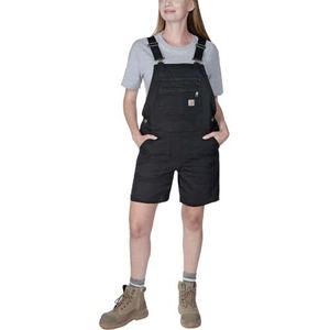 Carhartt Rugged Flex Relaxed Fit Canvas Shortall werkshorts voor dames, zwart.