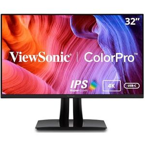 ViewSonic VP3256-4K Monitor 32 inch, UHD, 100% sRGB, Delta E< 2, USB-C, zwart