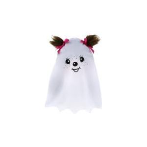 Sekiguchi 242092 - Origineel Monchhichi pluche dier voor meisjes ""Ghost"" met witte drijvende cape en strik in het haar, ca. 20 cm van bruin pluche