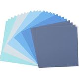 Florence Vaessen Creative Kartonnen papier, blauwe kleuren, 216 g, 30,5 x 30,5 cm, 24 vellen, gestructureerd oppervlak, om te schilderen, scrapbooking en meer