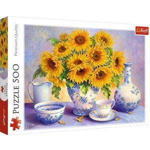 Trefl Premium kwaliteit voor volwassenen en kinderen vanaf 10 jaar, puzzel, 37293, zonnebloemen, 500 stuks