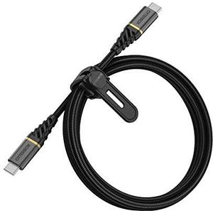 OtterBox USB C-C USB PD 1 m versterkte gevlochten kabel, snel opladen, Performance Plus-serie, zwart