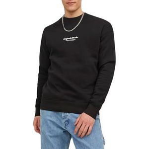 JACK & JONES Jorvesterbro Sweatshirt voor heren, ronde hals, Noos Sweater, zwart.