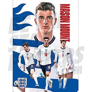 Be The Star Posters Mason Mount Action Poster A3 voetbal muurkunst, officieel gelicentieerd product, verkrijgbaar in de maten A3 en A2, wit