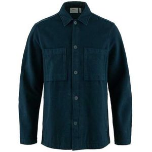 Fjällräven Singi Flannel Overshirt Flanellen trainingspak voor heren (1 stuk), donkermarineblauw/houtbruin