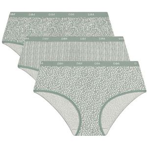 DIM Boxer Femme Les Pockets Coton Couleurs & Motifs x3, Lot Green Safari, L