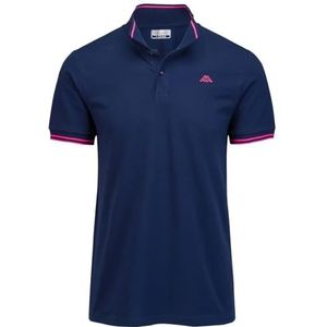 Kappa - Ezio poloshirt voor heren - blauw - maat L, oceaanblauw/neonroze