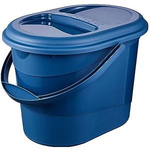 keeeper Biologische afvalemmer met deksel, 13 l, ovale afvalemmer, Elsa, Eco Blue (blauw)