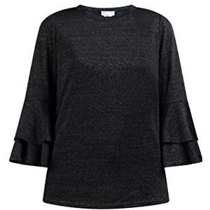 usha T-shirt manches longues pour femme, Noir, XL