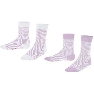 ESPRIT Fine Stripe sokken voor kinderen, uniseks, biologisch katoen, wit, zwart, meer kleuren, met modesieraden, gestreept, voor zomer of winter, 2 paar, meerkleurig (assortiment 0060)