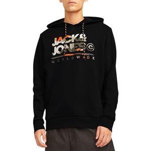 - Dark NavyJack & Jones Luke Hoodie Heren - Donkerblauw, Zwart - Oranje - Bruin