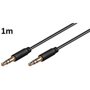 Shot Case - 1 m kabel voor iPad Mini 2, auto, muziek, audio, dubbele klinkstekker, 3,5 mm, zwart