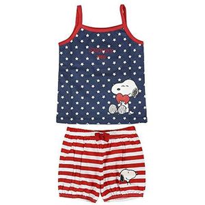 Artesania Cerda Pijama Corto Single Jersey Snoopy Pyjamaset voor baby's, meisjes, blauw (Azul C37)