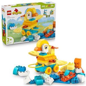 LEGO DUPLO Mijn stad dieren op wielen 3-in-1 – educatief spel voor de bouw – speelgoed eend, vis, hond van bakstenen met wielen en handvat – cadeau voor meisjes of jongens vanaf 2 jaar 10448