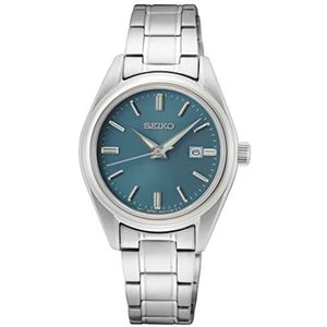 Seiko Analoog kwartshorloge voor dames met roestvrijstalen armband SUR531P1, zilver, zilver.