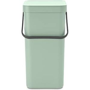 Brabantia - Afvalemmer Sort & Go 16L - Middelgrote prullenbak - Transportgreep - Gemakkelijk te reinigen - Voor installatie onder de keuken of aan de muur - voor Compost - Jade Green - 22 x 28 x 40 cm