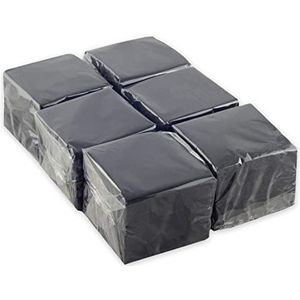 Hostelnovo - 600 zwarte servetten - wegwerppapier - Micropoint - 10 x 10 cm (gevouwen) en 20 x 20 cm (opengeklapt) - ideaal voor catering, bars en feestjes