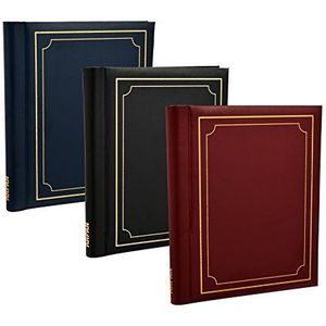 Arpan 3 grote zelfklevende fotoalbums voor in totaal 60 vellen en 120 pagina's (zwart/blauw/rood)