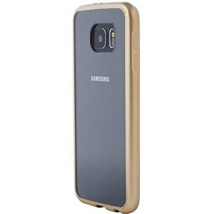 Ultratec Hybride beschermhoes voor Samsung S6 met gekleurde TPU-rand en ritsvak, transparant/goudkleurig