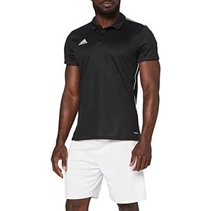 adidas Core18 Poloshirt voor heren, korte mouwen, 1 stuk, Zwart (wit), M