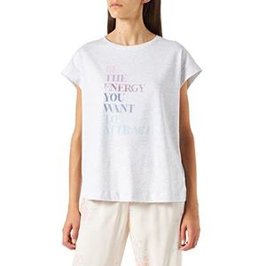 women'secret Korte mouwen T-shirt pyjama bovenstuk dames, Grijs Claro/Plata