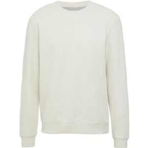 s.Oliver Sweat-shirt à col rond en coton mélangé avec logo brodé, blanc cassé, S