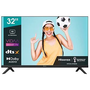 Hisense 32A4EG (32 inch) HD Ready TV - Smart TV, Triple Tuner DVB-T2 / T/C / S2 / S, werkt met Alexa, WiFi, Game Mode, Hotel Mode, Zwart [2022]