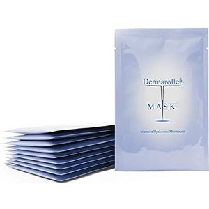 Dermaroller Skincare 10 stuks gezichtsmaskers met hyaluronzuur tegen droge huid - hydrateert, verzacht rimpels, bevordert de collageenvorming