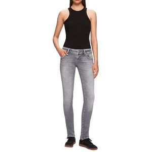 LTB Jeans Molly 200 – Pantalon slim taille basse basique 5 poches gris délavé clair en coton mélangé – Taille W26L30, gris, 26W / 30L