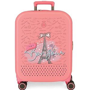 Enso Hallo Cabinekoffer, roze, 40 x 55 x 20 cm, harde schaal, ABS, TSA-sluiting, geïntegreerd, 37 l, 3,22 kg, 4 wielen, dubbele bagage, roze, maleta, cabinekoffer, Roze, cabinekoffer