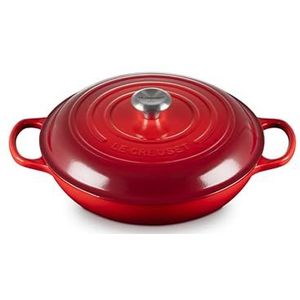 Le Creuset Signature kookpan van geëmailleerd gietijzer, rond, Ø 30 cm, 3,2 l, 5,555 kg, kers, 21180300602430