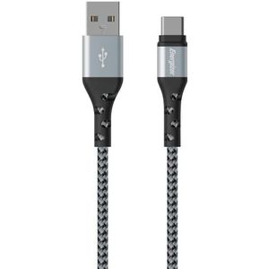Energizer - Gevlochten USB-C-laadkabel – kabel voor lange lader – hoge weerstand – zilver