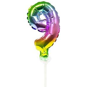 Folat 63069 foliefolie regenboogballon nummer 9-13 cm, meerkleurig