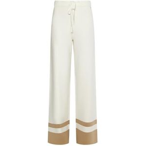 FEISA Pantalon en tricot pour femme, blanc cassé/beige, S