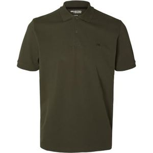 SELETED Heren SLHDANTE SS Polo NOOS, bruin, XL, Bruin