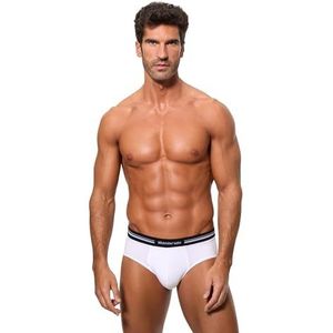 ABANDERADO Elástico Cinturilla Extra Suave Slip van Algodón heren, wit (Blanco 001)