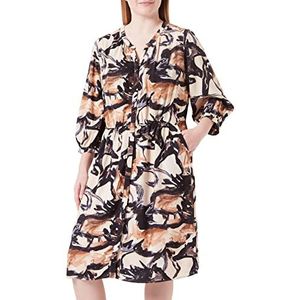 Gerry Weber 180030-31505 damesjurk, ecru/wit/zwarte print.