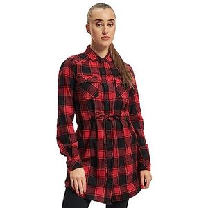 Brandit Lucy damesshirt met lange mouwen rood/zwart, XL, Rood/Zwart