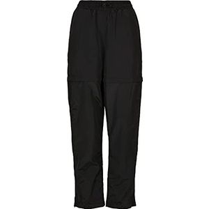 Urban Classics Functionele broek voor dames, sportbroek met afneembare pijpen, nylon sportbroek met ritssluiting, maten XS-5XL, zwart.