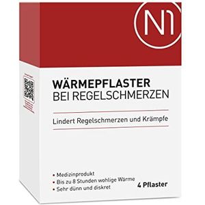 N1 Thermopflasters verpakking van 4 stuks, medisch product met bewezen werking, verlicht pijn en krampen, ontspant de buik, menstruatiewarmer, vervangende warmwaterkruik