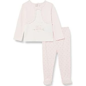Chicco Set T-shirt en broek van katoen Interlock Pijama, roze, meerkleurig, bianco, 68 cm babymeisje, Roze