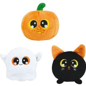 Halloween-set met 3 LUIDEN OF Heldere pluche pluche +/- 9 CM: Pompoen, FANTOM OF Kat