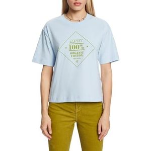 ESPRIT T-shirt en coton bio avec imprimé, Pastel Blue, XL