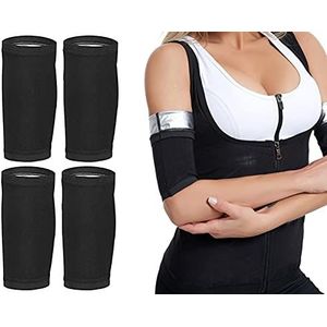 NO Guanyj 4 Stuks Afslankende Armbanden Neopreen Arm Mouw Sauna Zweetband Sport Armmouwen Geschikt Voor Mannen En Vrouwen Fitness Yoga Running