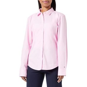 Tommy Hilfiger A Fil Regular Shirt Ls Casual damesoverhemden, Iconic Pink, 36, Iconisch roze