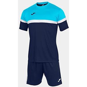 Joma Danubio Voetbalset voor heren, T-shirt en shorts, blauw (neon turquoise/marineblauw), 3XL
