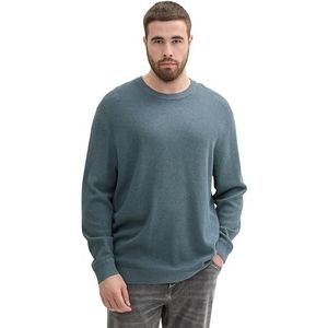 TOM TAILOR Pull Plussize pour homme, 36148 - Stormy Teal Melange, 5XL (grande taille)