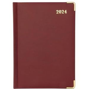 Collins Classic Agenda 2024, compact, 1 dag per pagina (met afspraak), bedrijfsplanner en organizer, januari tot december 2024, dagplanner (rood, 1250 V.15-24)