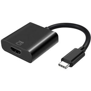 glowster Convertisseur USB-C vers HDMI 4K, 15 cm, noir, idéal pour connecter des appareils à des écrans externes.